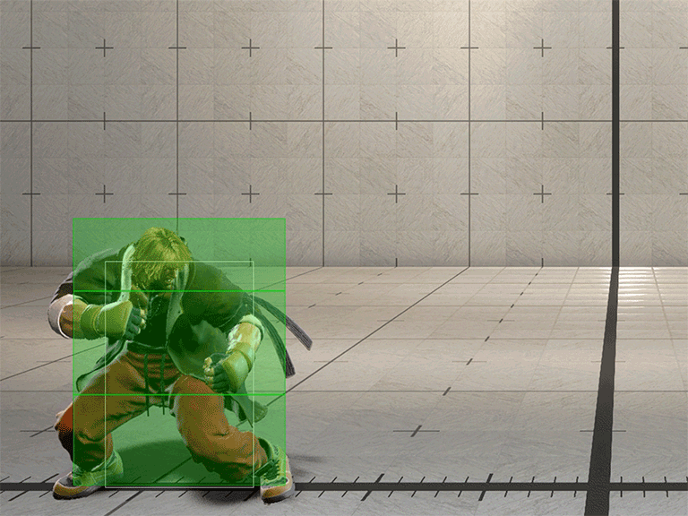 しゃがみ強K (回転足払い) ヒットボックス