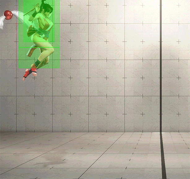 ジャンプ強P(刃扇天翔刺し) ヒットボックス