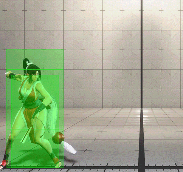 立ち強P(大扇打) ヒットボックス