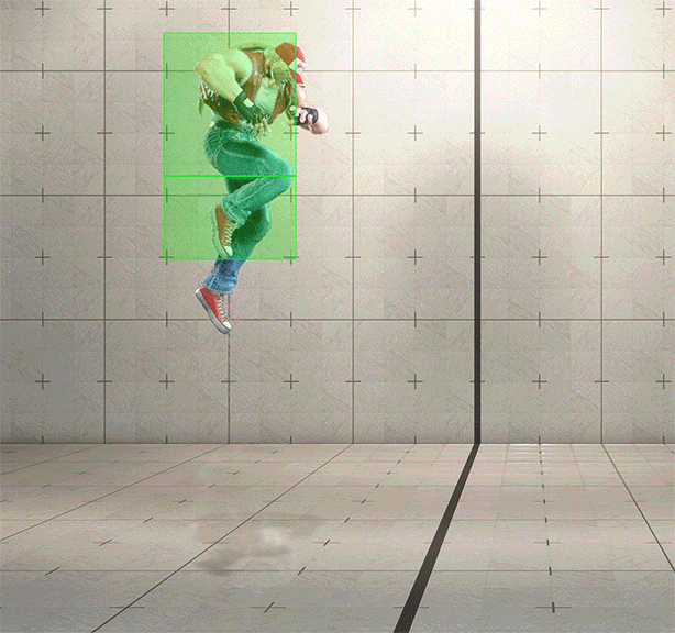 ジャンプ強P (ジャンプ正拳突き) ヒットボックス