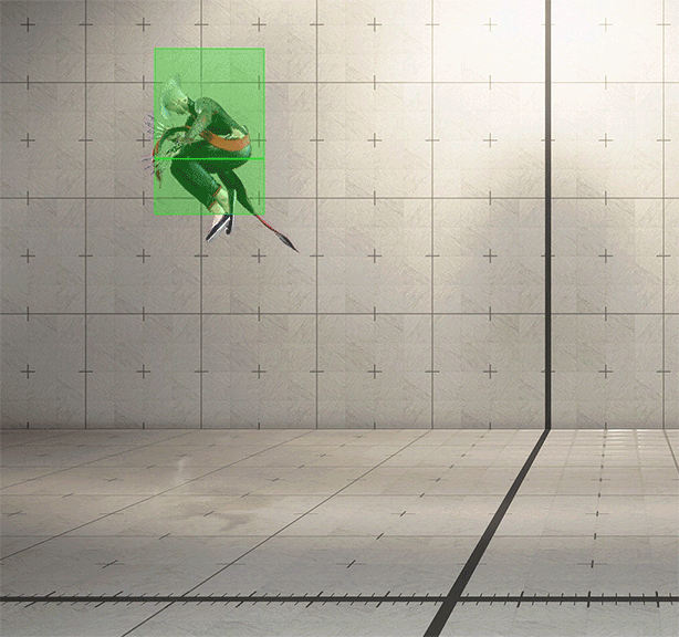 ジャンプ中P (回旋蛇) ヒットボックス