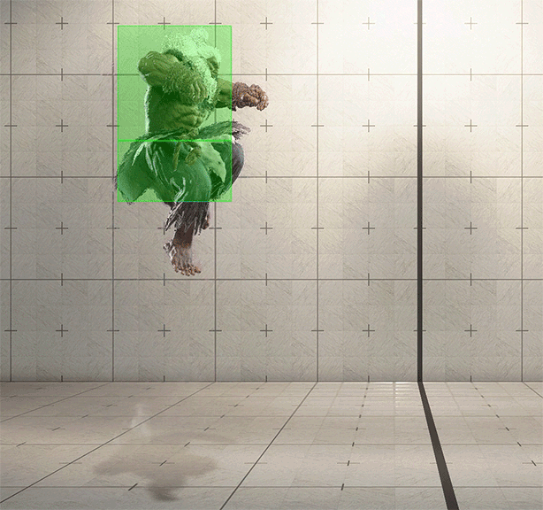 ジャンプ中K(首斬り) ヒットボックス