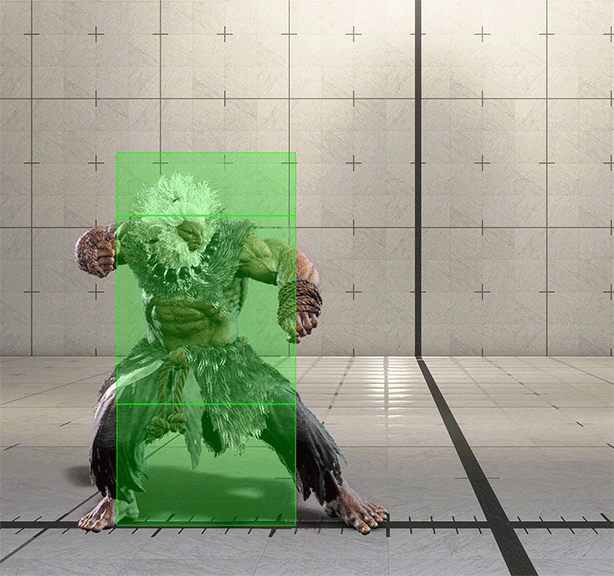 立ち強P(岩砕突き) ヒットボックス