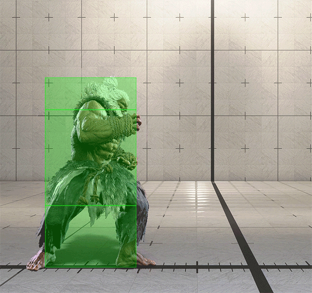 立ち中K(腸潰し) ヒットボックス