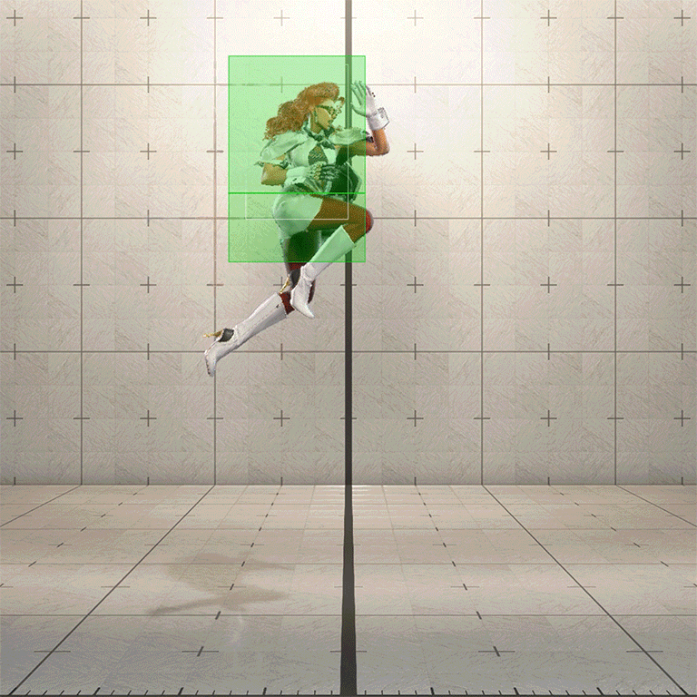 ジャンプ中P(エアリアルヴァイパーブロー) ヒットボックス