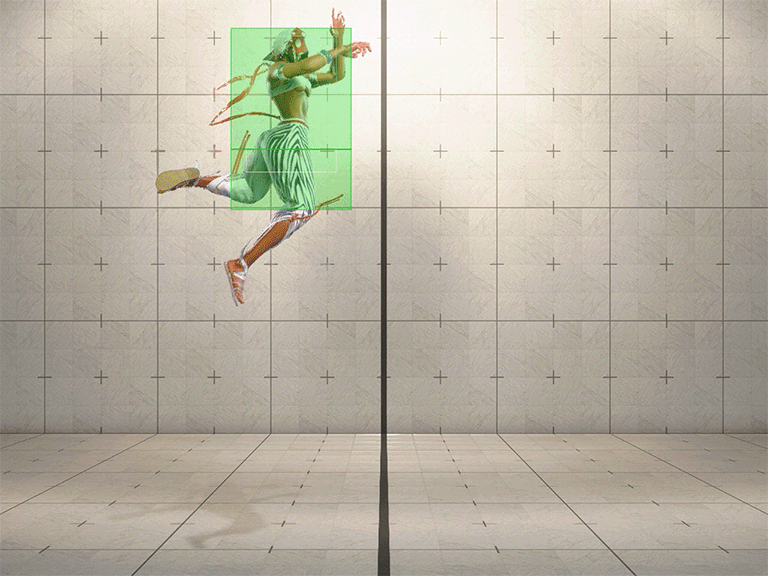 ジャンプ弱P(ニーアタック) ヒットボックス