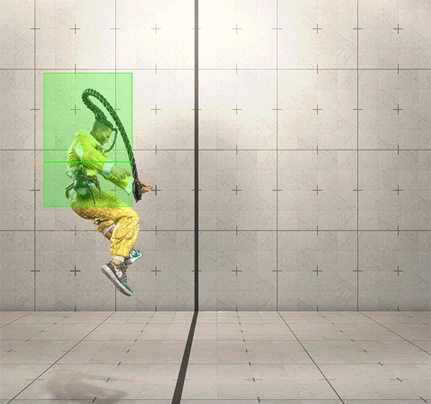 ジャンプ強K(連空腿) ヒットボックス