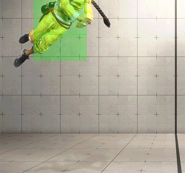 ジャンプ強P(鞭槌打) ヒットボックス