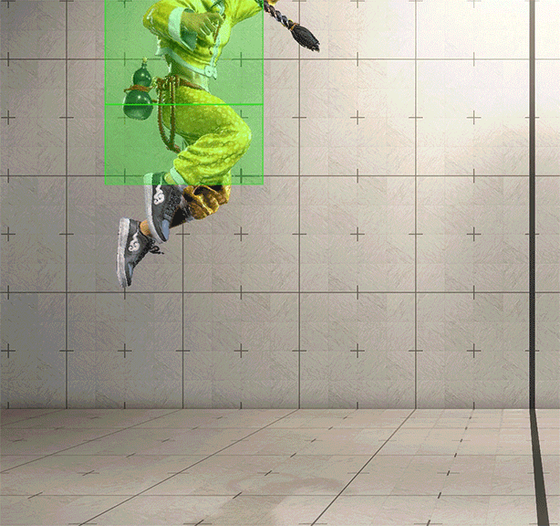 ジャンプ中P(雲掴) ヒットボックス