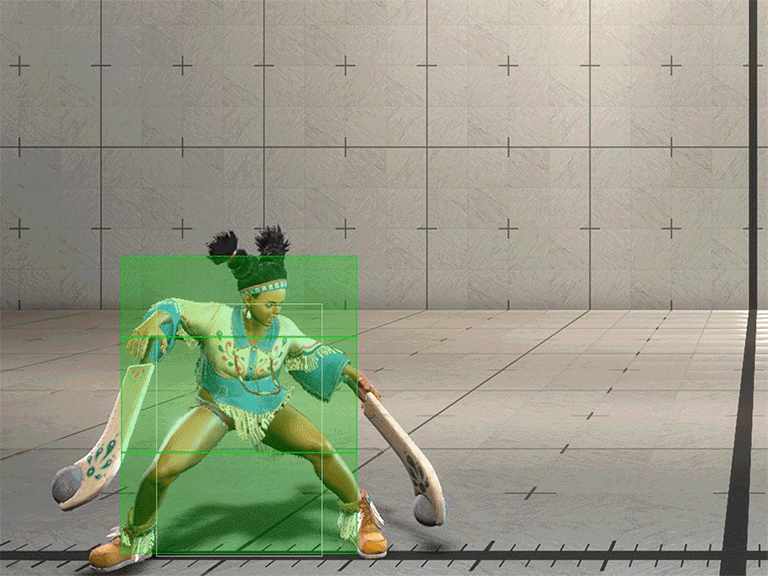 しゃがみ強K(スコールキック) ヒットボックス